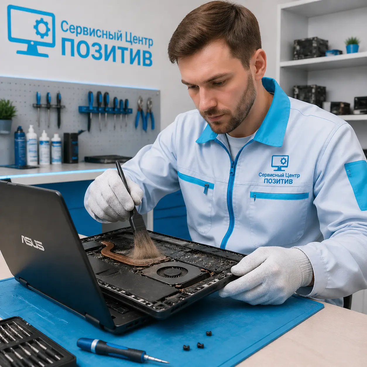 Чистка ноутбука Asus от пыли в Лобне | Замена термопасты