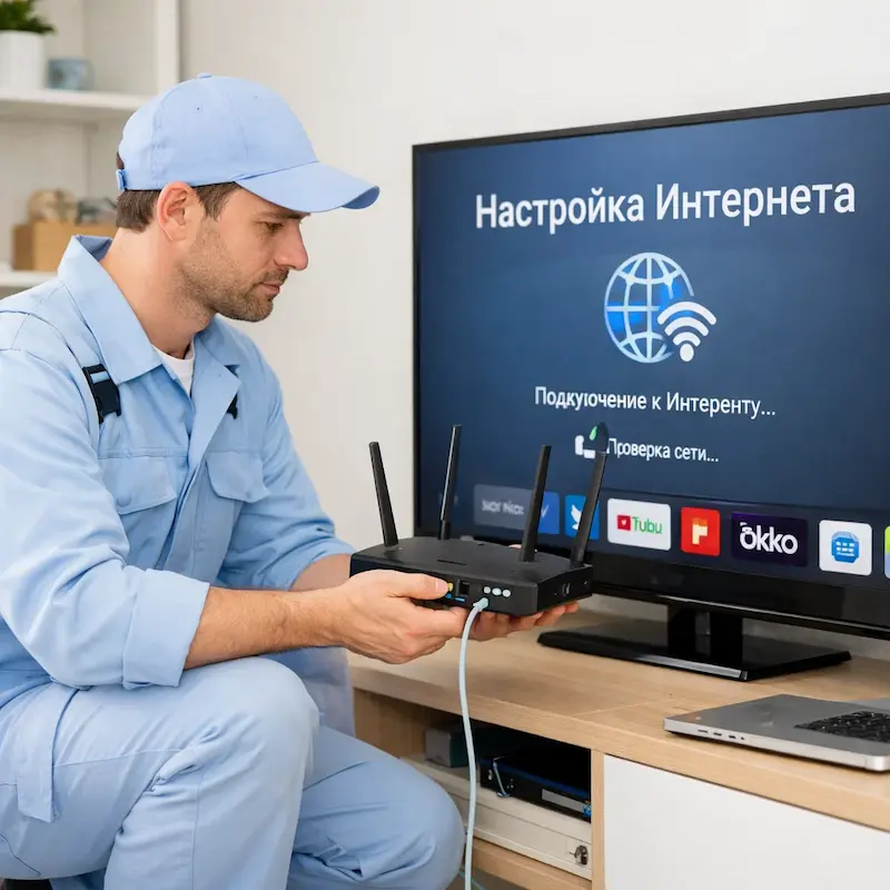 Настройка интернета на телевизоре в Лобне