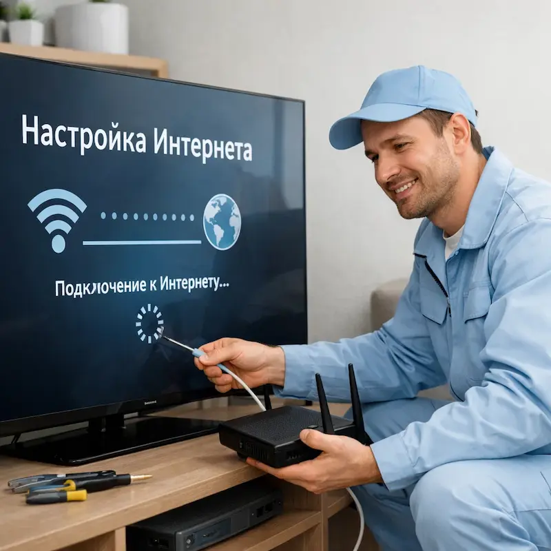 Настройка интернета на ТВ в Лобне