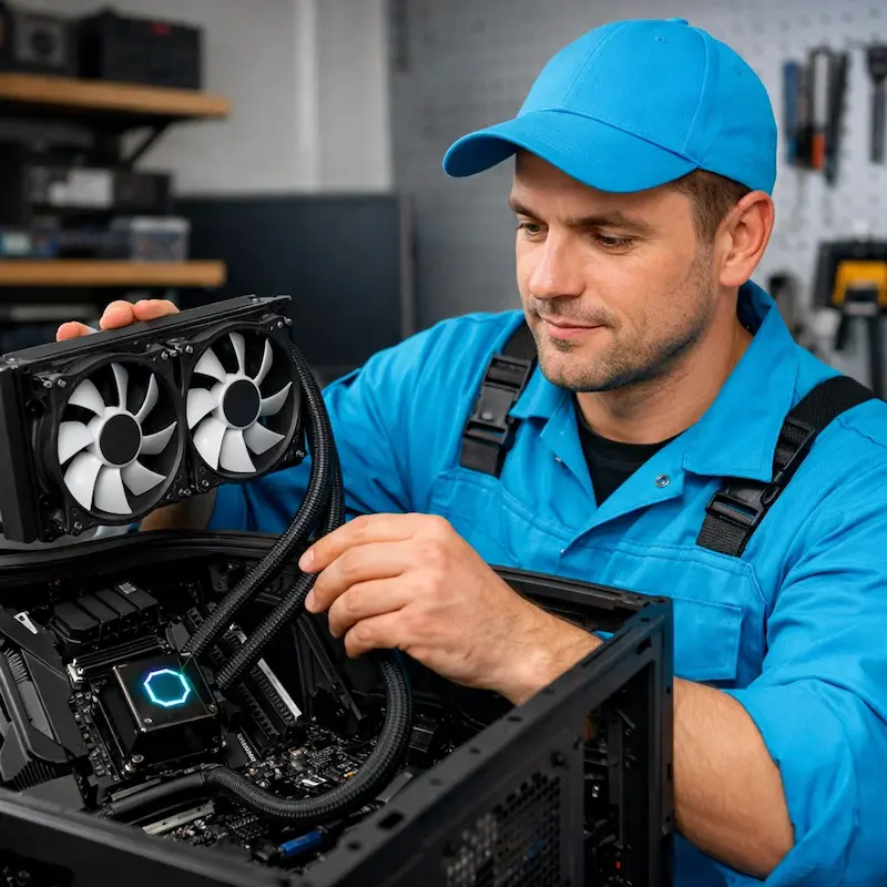 Установка водяного охлаждения на компьютер в Лобне