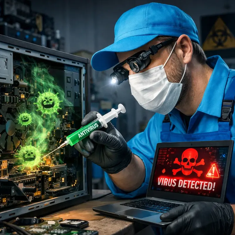 Лечение компьютера от вирусов в Лобне на дому